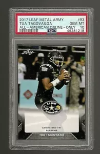 Leaf Metal Army 2017 All American Card #93 Tua Tagovailoa precontrol PSA 10 en línea - Imagen 1 de 5