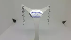 ORECCHINI A PENDOLO-PENDENTI CON ZIRCONI IN ORO BIANCO 18KT 2,85 GRAMMI (3489) - Foto 1 di 8