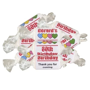 Personalised Birthday Mini Love Heart Sweets 13th 16 18 21st 30 40 50 60 65 70  - Picture 1 of 3