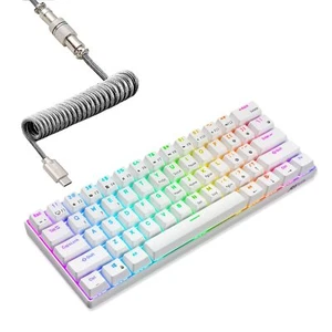 RK ROYAL KLUDGE RK61 60% Mechanical Keyboard with Coiled Cable, 2.4Ghz/Blueto... - Picture 1 of 9