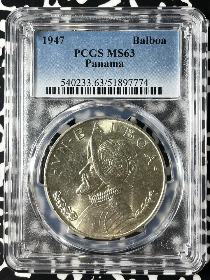 1947 Panama 1 Balboa PCGS MS63 (Many Available) (1 Coin Only) Silver! - Image 1 of 4