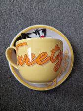 Tweety Pie And Sylvester Cup & Saucer Set. Vintage 1995. Tropico Paris