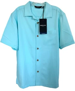 Kenneth Cole NY Men's Techni-Cole Relaxed Fit Textured Woven Shirt Sz M Seafoam - Picture 1 of 9