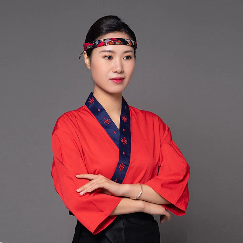 Sushi Chef Coat Serving Short Kimono Sushi Chef Jacket Japan Restaurant Uniform - Image 1 of 4