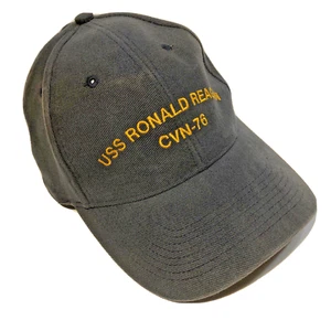 Gorra ajustable USS Ronald Reagan CVN-76 clásica ligeramente descolorida azul denim - Imagen 1 de 7