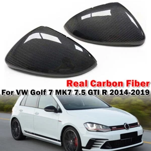 REAL Carbon Fiber Mirror Cover Replacement For 2014-2019 VW Golf 7 MK7 7.5 GTI R - Picture 1 of 9