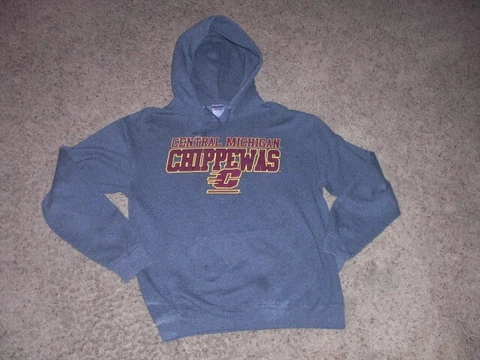 CENTRAL MICHIGAN Chippewas gray Hoodie Sweatshirt men's Medium Cover