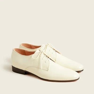 NUEVO CON ETIQUETAS $198 J Crew Zapatos Oxford de charol Borde de grosgrain, Amarillo suave 12M Foto 1 de 2