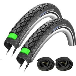 2 x Schwalbe Marathon HS 420 Tyre ETRTO 47-622 (28 x 1.75) with Presta Tube - Picture 1 of 3