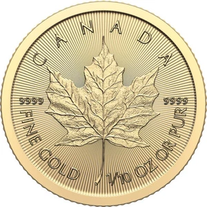 Canada Gold Maple Leaf - 1/10 oz - $5 - .9999 Fine - Random Date - Picture 1 of 2