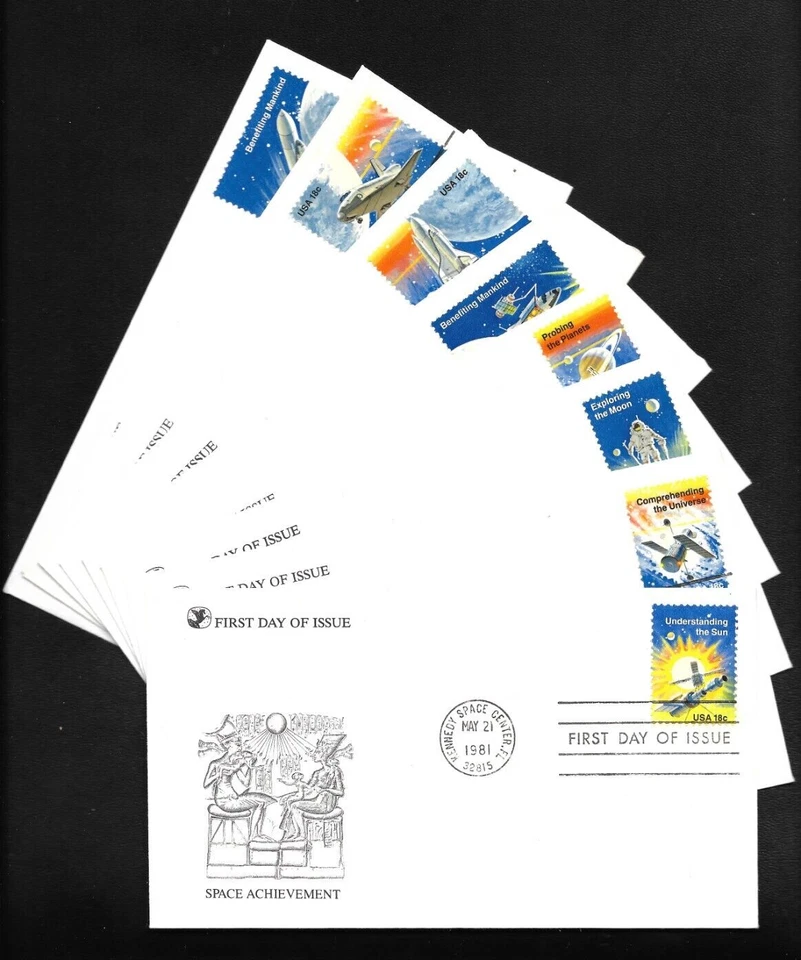 US FDC 1981 Space Achievement 8 First Day Covers Readers Digest Scott 1912-19 | - Image 1 of 1