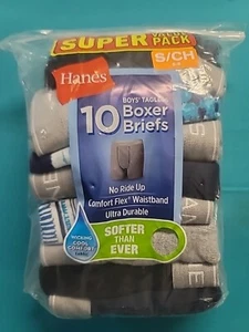 Hanes Boys Boxer Briefs 10-Pack Comfort Flex Waistband Tagless Assorted Printed - Picture 1 of 3