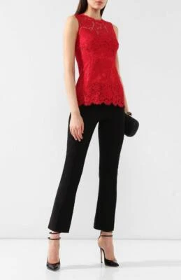 Dolce & Gabbana красный кружева без рукавов с подкладкой блузка размер 42/США 6 - Изображение 1 из 4