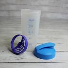 Tupperware Quick Shake Container Drink Cup Measure Protein Blender Mix Blue