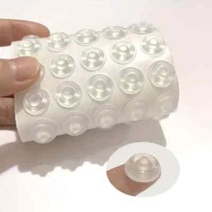 10x Clear Silicone Self-Adhesive Bumper Pads Rubber Door and Cabinet Protectors - Picture 1 of 10