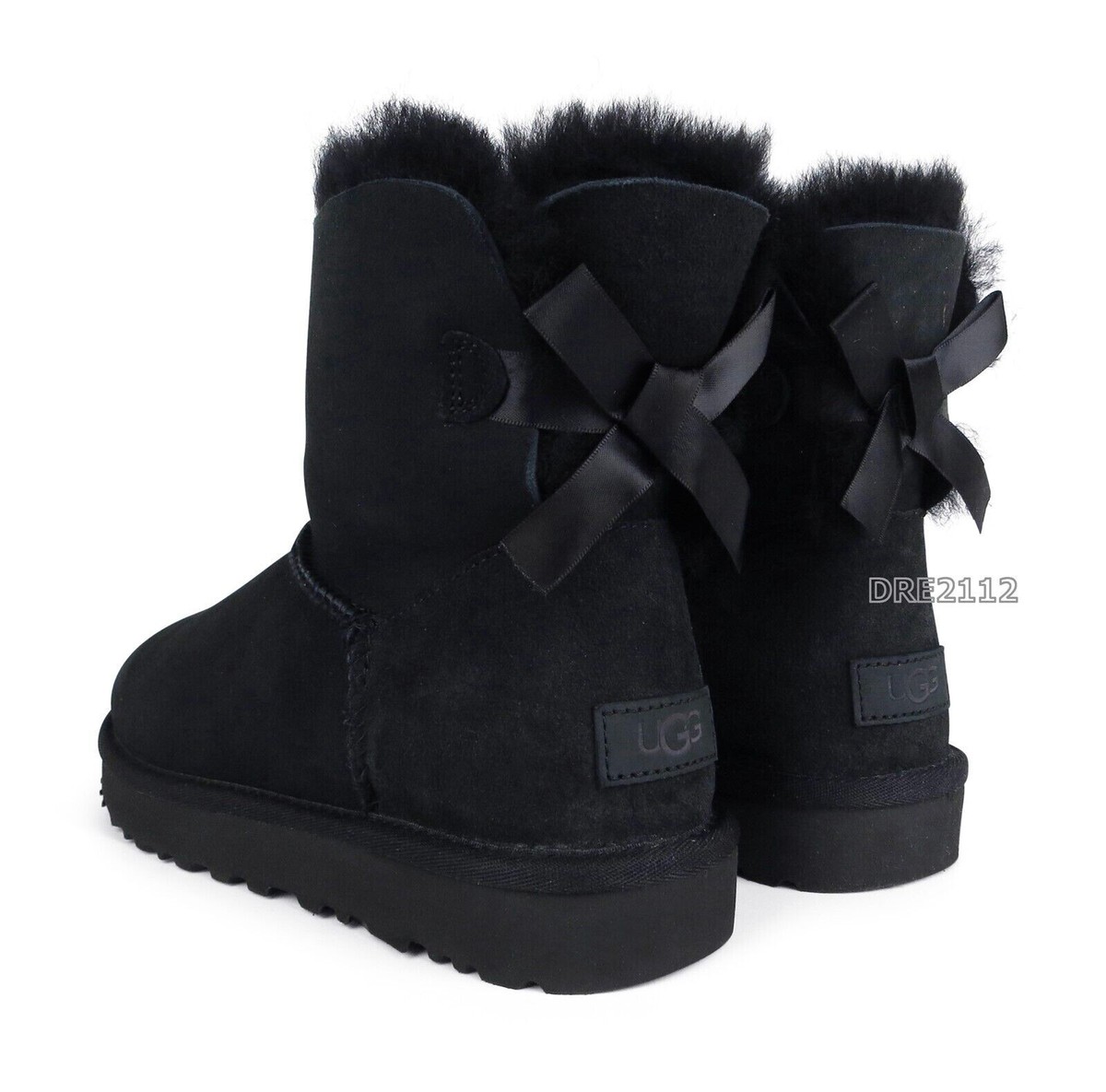 UGG Australia Mini Bailey Bow Black Boots for Women for sale