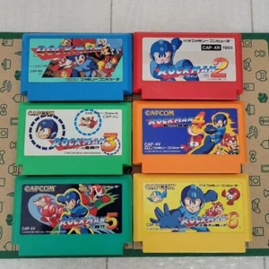 Set of 6 Rockman 1 2 3 4 5 6 Megaman 1 2 3 4 5 6 NES CAPCOM Nintendo Famicom JP - Picture 1 of 9