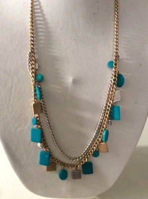 Kenneth Cole золотистый смешанный синий подкладка бусина длинное ожерелье $58 330D - Изображение 1 из 4