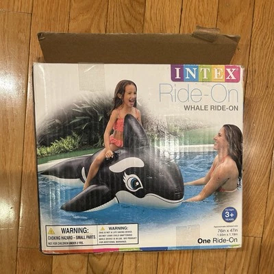 Intex Wet Set 2016 Inflatable Float Whale Ride-On Orca 76” x 47" NEW Pool Toy - Image 1 of 4