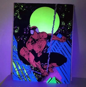 Vtg 1996 Spider-Man Velvet BLACKLIGHT Poster #403 Marvel RARE 23"x35" Spider Man - Picture 1 of 16