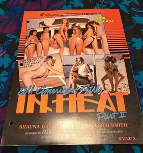 ALL AMERICAN GIRLS IN HEAT, PART II - DOUBLE-SIDED AD FLYER - SHAUNA GRANT- 1983 - Picture 1 of 2