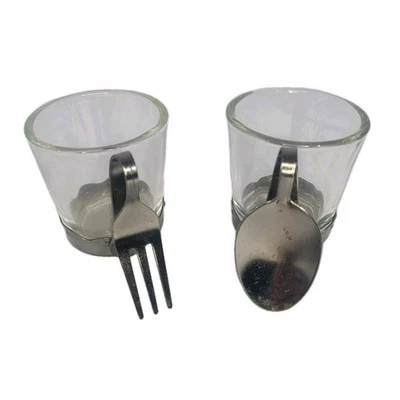 Lote 2 Tenedor de Vela Yankee y Cuchara Soporte Votivo Vidrio y Metal Utensilios de Cocina  Foto 1 de 4