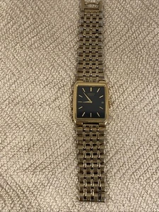 Reloj de cuarzo rectangular vintage para hombre Seiko 7N29-5B29 tono dorado - Imagen 1 de 9
