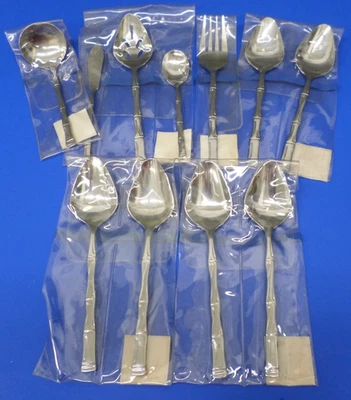 11- Cubiertos Estia BAMBOO de acero inoxidable brillante Corea AZAFATA / PIEZAS PARA SERVIR - Nuevos Foto 1 de 4