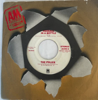 The Police - Message in a Bottle - 1979 White Label Promo A&M 45 моно/стерео - Изображение 1 из 3