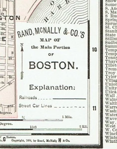 Mapas antiguos de 2 colores de 1898 Rhode Island y parte principal de Boston - Imagen 1 de 3