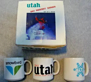 3 Vintage UTAH Ski Resort Mugs Alta Snowbird Winter Sports Mountains Skiing Set - Picture 1 of 17