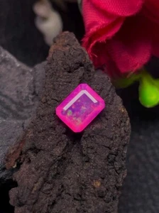 Gorgeous Smoked Pink Ethiopian Opal Gemstone, 1.40 Carat Fire Opal 7x9MM Octagon - Picture 1 of 5