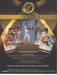 Topps Legacies of Baseball 2016 caja de hobby sellada de fábrica - Imagen 1 de 1