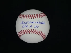 BILLY LEO WILLIAMS FULL NAME SIGNED OML BASEBALL INSCRIBED WITH "HOF 87" - Picture 1 of 2
