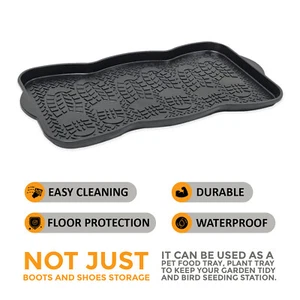 Plastic Shoe Tray Wellies Boots Garden Plants Home Door Multi Purpose Storage  - Picture 1 of 11