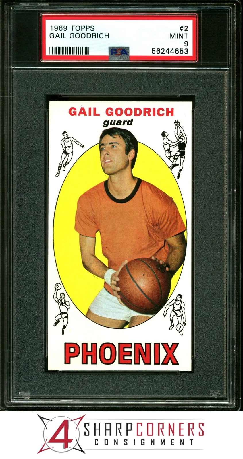 1969 TOPPS #2 GAIL GOODRICH RC SUNS HOF PSA 9 SET BREAK