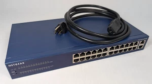 NETGEAR ProSafe FS526T 26Port 10/100 Smart Switch (2 Gigabit Ports) w Power Cord - Picture 1 of 13