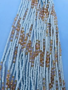 Crystal Waist Beads African Tie on Waist White Waistline Belly Chain Weight Loss - Picture 1 of 7