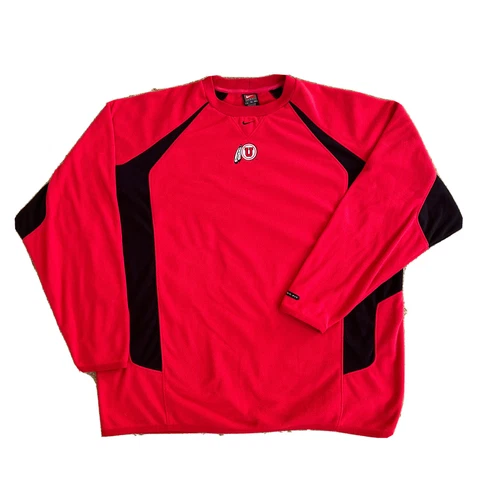 Nike Utah Utes University NCAA Men’s Pullover Sweatshirt Red Sz XL Therma Fit Cover