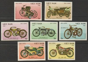 1985 Vietnam Stamps Motorcycles Collection Sc # 1515-1521 Imperf. MNH - Picture 1 of 1