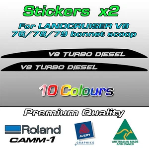 V8 TURBO DIESEL Decal Sticker for Landcruiser bonnet scoop - BATMAN FONT - Picture 1 of 4
