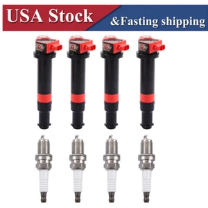 4X Ignition Coil & IRIDIUM Spark Plug For 2006-2011 Hyundai Accent Kia Rio UF499 - Picture 1 of 15