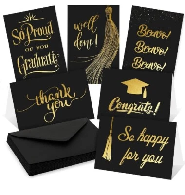 Whaline 36 Pack Graduation Greeting Cards 6 design Thank you Cards w envelopes - Image 1 of 4