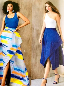 Vogue Uncut Pattern R11733 Asymmetric Wrap Skirt in 2 Lengths Size 18-26 - Picture 1 of 3