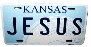 JESUS CHRISTIAN RELIGIOUS KANSAS STATE METAL CAR NOVELTY LICENSE PLATE AUTO TAG - Picture 1 of 15