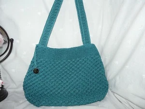 Borsa a tracolla The Sak tessuto all'uncinetto doppia tracolla verde acqua - Foto 1 di 3