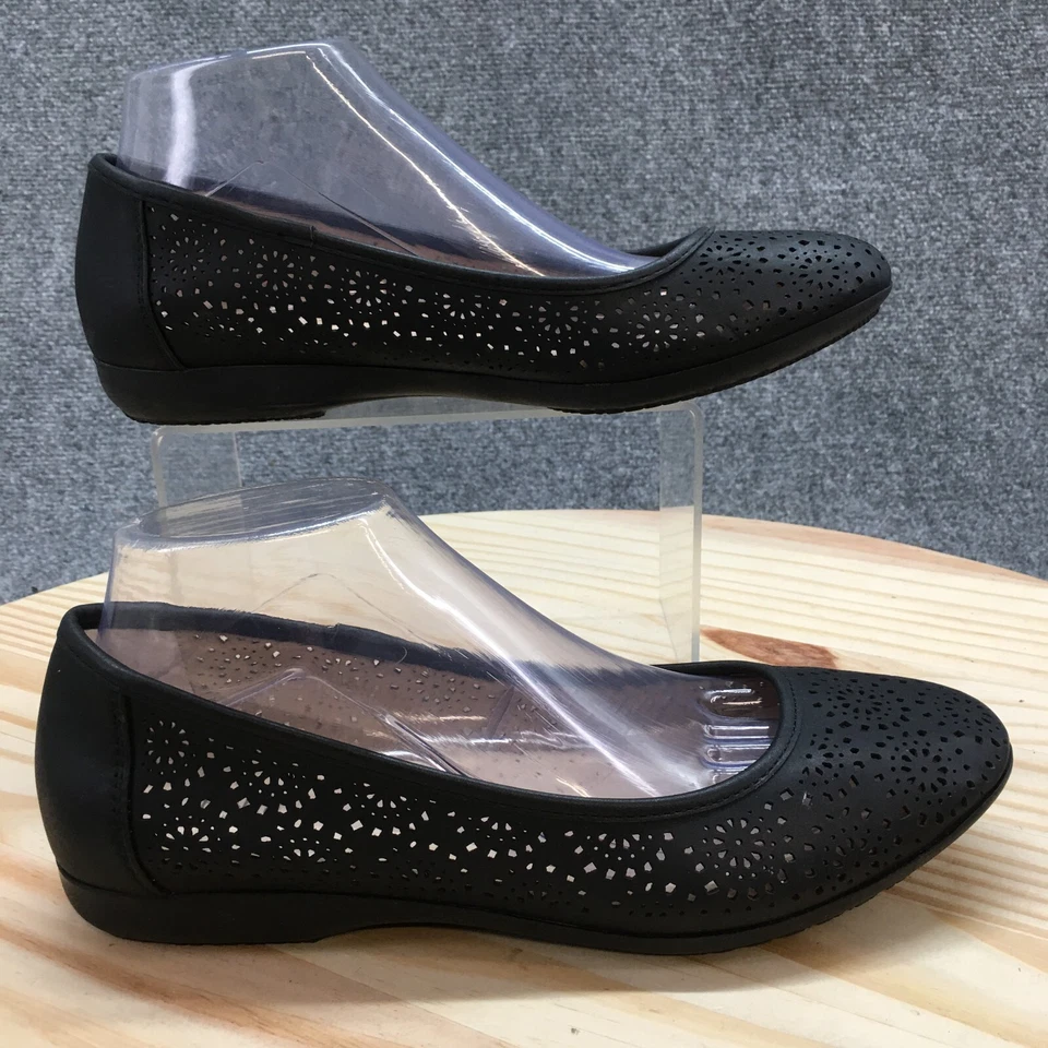 Croft & Barrow Zapatos Mujer 9 M Barítono Ballet Pisos Negros Informales Puntera Redonda Foto 1 de 4