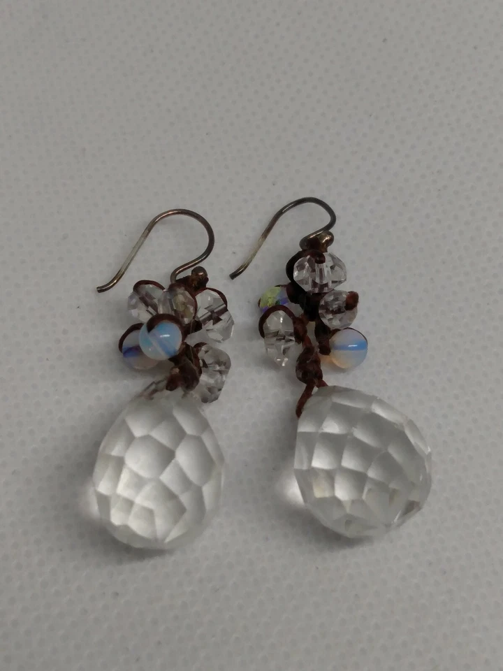 M4 красивый искусственный кристалл и кожи ручной работы бисером подвеской серьги - Изображение 1 из 4