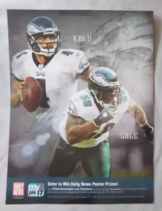 Póster insertado Philadelphia Eagles Daily News Kevin Kolb & Trent Cole 2010 - Imagen 1 de 1