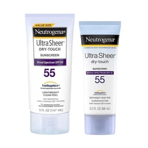 Neutrogena Ultra Sheer Dry Touch Sonnenschutzlotion 5oz 3oz LSF 55 2er Pack 12/2024 - Bild 1 von 2